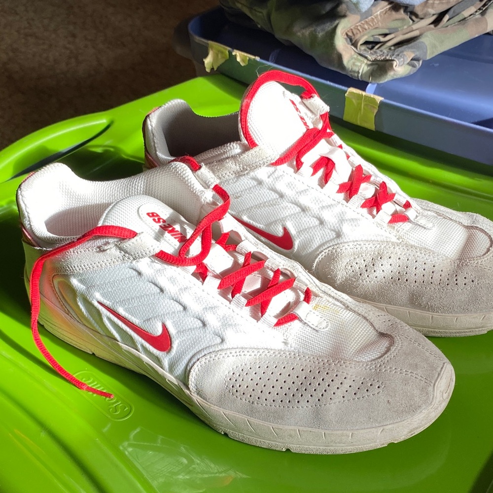 Nike White and Red Athletic Shoes